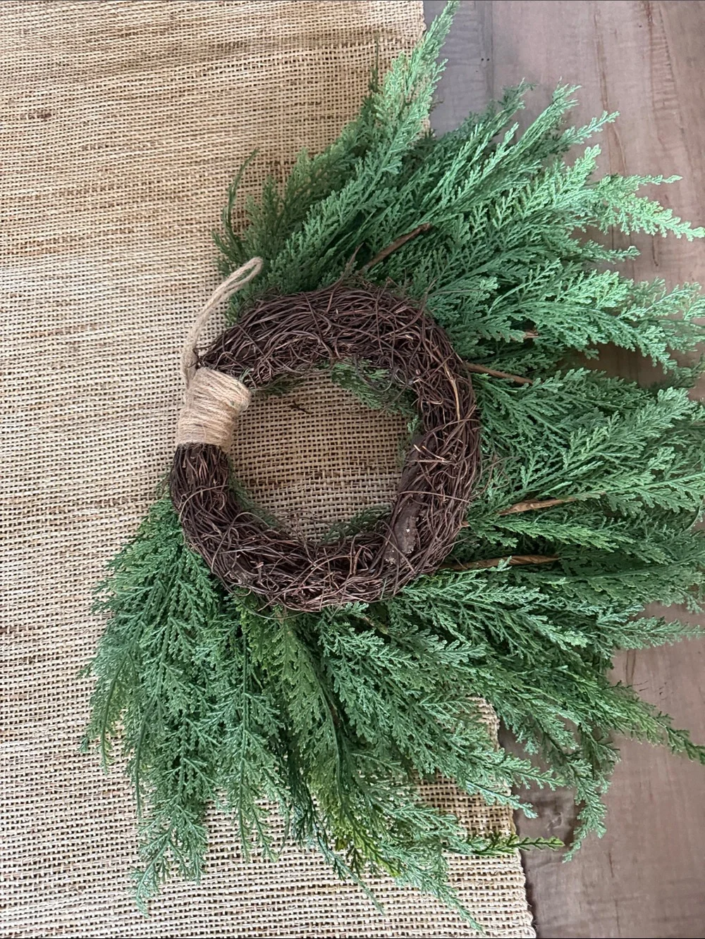 Faux Cedar heart Wreath for holidays - or Not!!